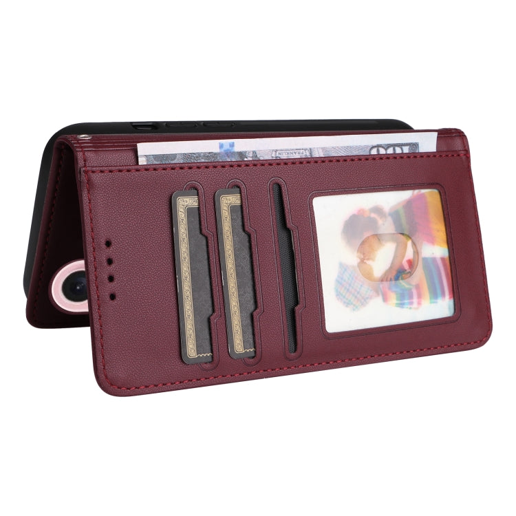 For iPhone 16 BETOPNICE BN-005 2 in 1 Detachable Imitate Genuine Leather Phone Case(Wine Red)
