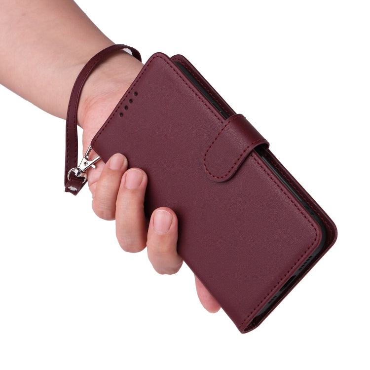 For iPhone 16 Plus BETOPNICE BN-005 2 in 1 Detachable Imitate Genuine Leather Phone Case(Wine Red)