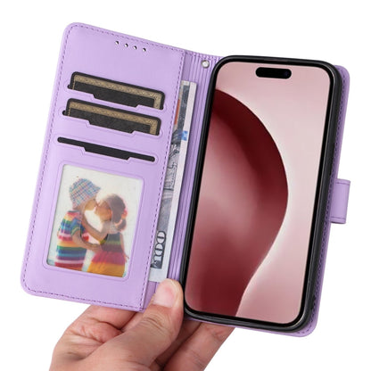 For iPhone 16 Pro BETOPNICE BN-005 2 in 1 Detachable Imitate Genuine Leather Phone Case(Light Purple)