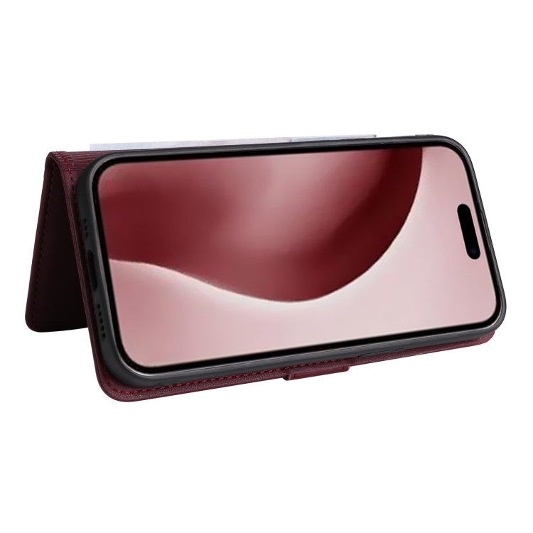 For iPhone 16 Pro BETOPNICE BN-005 2 in 1 Detachable Imitate Genuine Leather Phone Case(Wine Red)