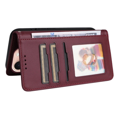 For iPhone 16 Pro BETOPNICE BN-005 2 in 1 Detachable Imitate Genuine Leather Phone Case(Wine Red)