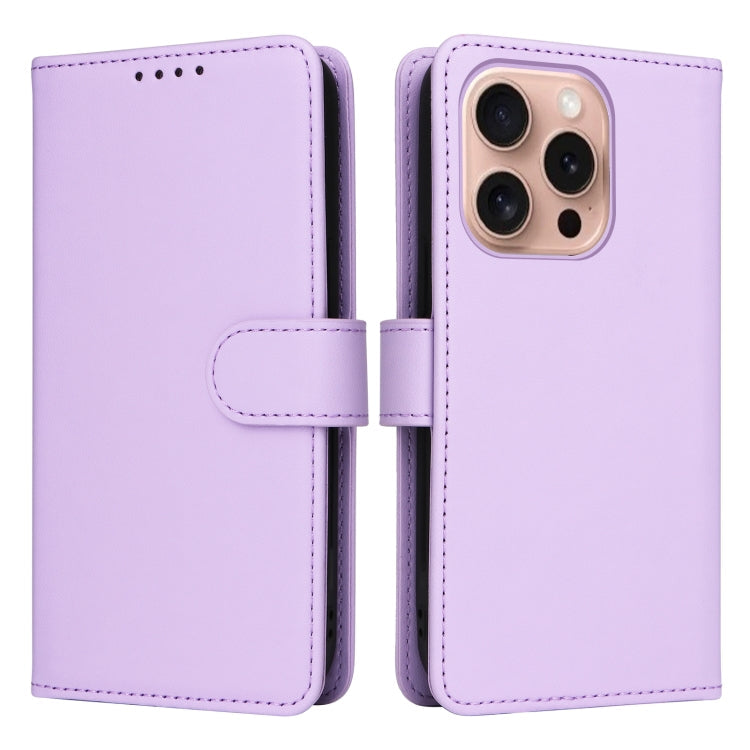 Pour iPhone 16 Pro Max BETOPNICE BN-005 Étui de téléphone détachable 2 en 1 en similicuir (Violet clair)