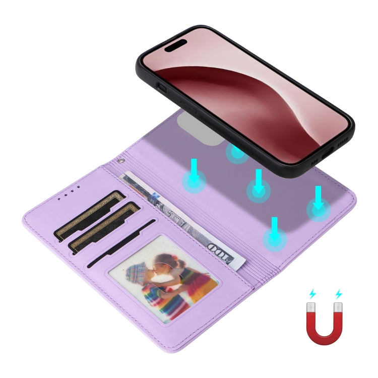 Pour iPhone 16 Pro Max BETOPNICE BN-005 Étui de téléphone détachable 2 en 1 en similicuir (Violet clair)