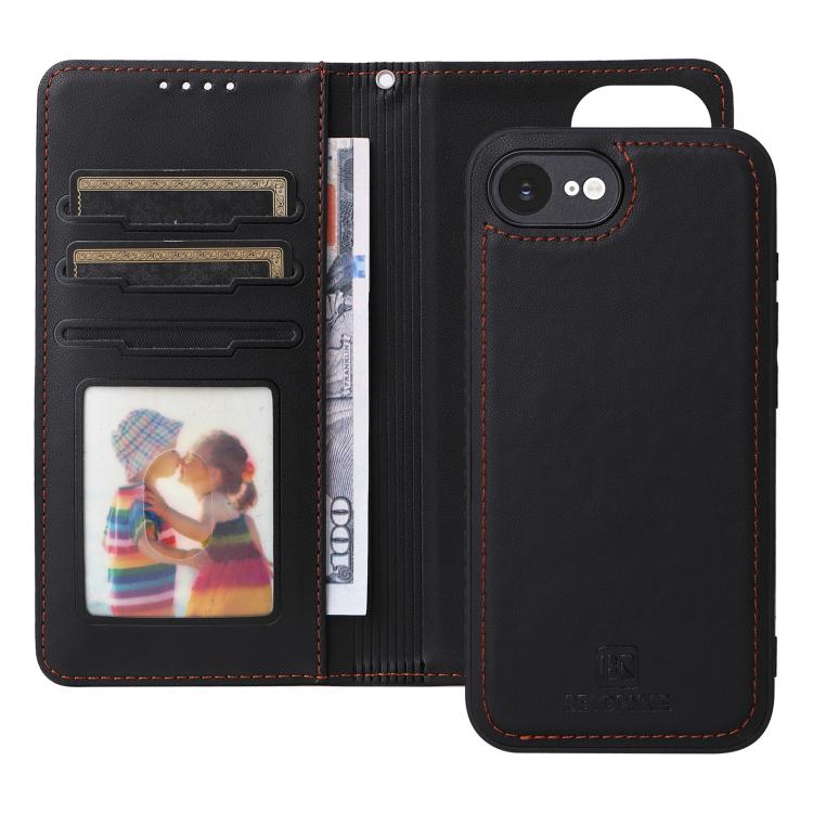 For iPhone 16e / 17e BETOPNICE BN-005 2 in 1 Detachable Imitate Genuine Leather Phone Case(Black)