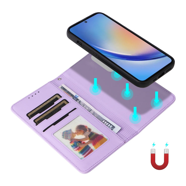 For Samsung Galaxy A35 5G BETOPNICE BN-005 2 in 1 Detachable Imitate Genuine Leather Phone Case(Light Purple)
