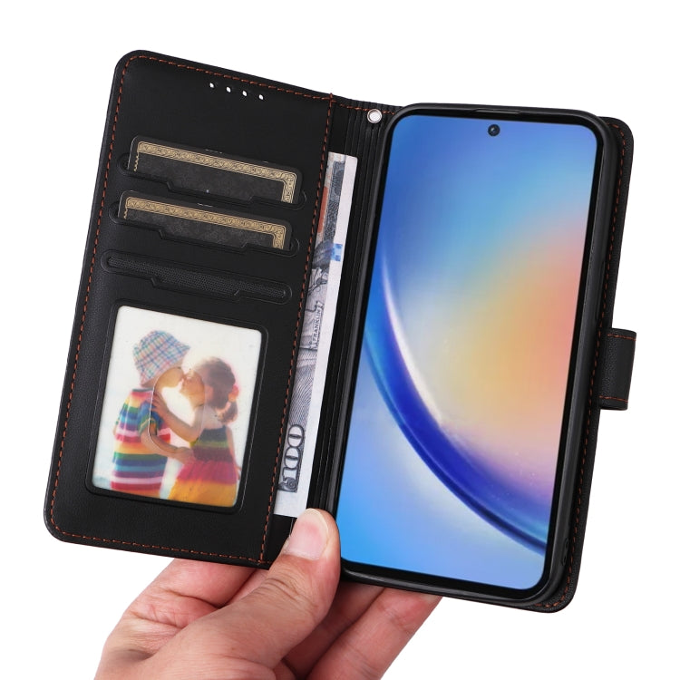 Pour Samsung Galaxy A35 5G Étui de téléphone détachable en similicuir véritable 2-en-1 BETOPNICE BN-005 (Noir)