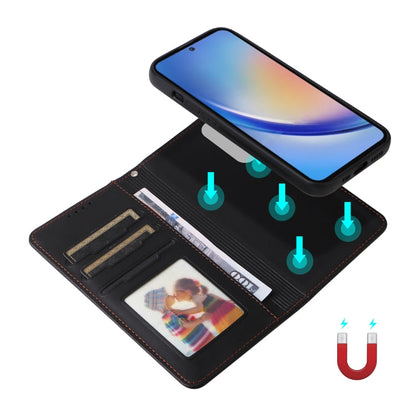 Pour Samsung Galaxy A35 5G Étui de téléphone détachable en similicuir véritable 2-en-1 BETOPNICE BN-005 (Noir)