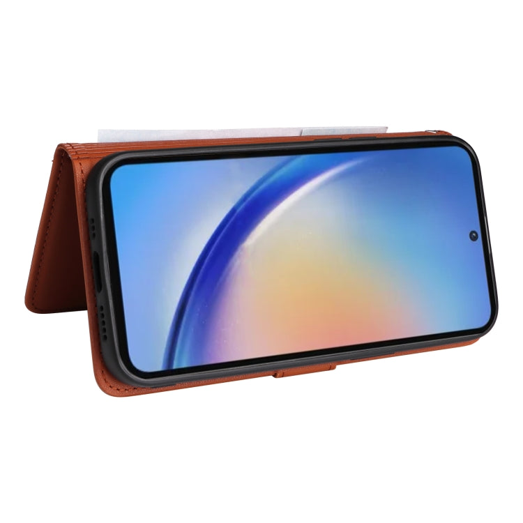Pour Samsung Galaxy A35 5G BETOPNICE BN-005 Étui de téléphone détachable 2 en 1 en simili cuir véritable (marron)