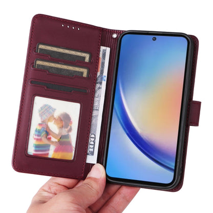 For Samsung Galaxy A35 5G BETOPNICE BN-005 2 in 1 Detachable Imitate Genuine Leather Phone Case(Wine Red)