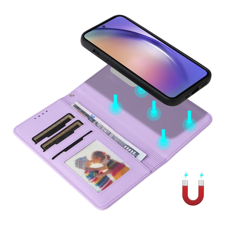 For Samsung Galaxy A55 BETOPNICE BN-005 2 in 1 Detachable Imitate Genuine Leather Phone Case(Light Purple)