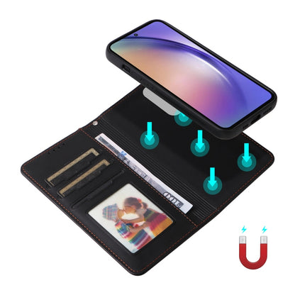 For Samsung Galaxy A55 BETOPNICE BN-005 2 in 1 Detachable Imitate Genuine Leather Phone Case(Black)