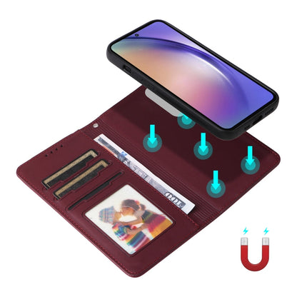 For Samsung Galaxy A55 BETOPNICE BN-005 2 in 1 Detachable Imitate Genuine Leather Phone Case(Wine Red)