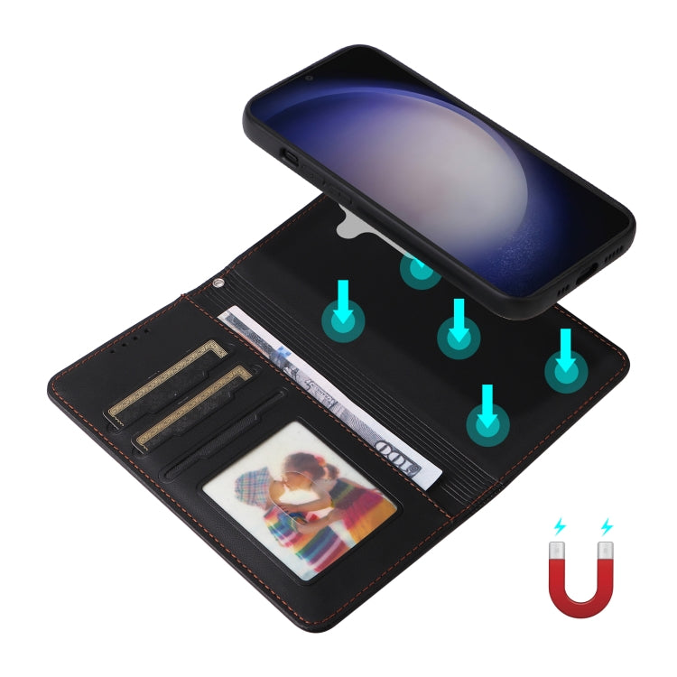 Pour Samsung Galaxy S24 5G BETOPNICE BN-005 Étui de téléphone 2 en 1 détachable en similicuir véritable (noir)