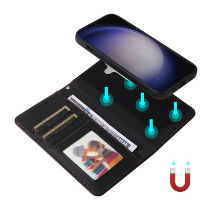 Pour Samsung Galaxy S24 5G BETOPNICE BN-005 Étui de téléphone 2 en 1 détachable en similicuir véritable (noir)