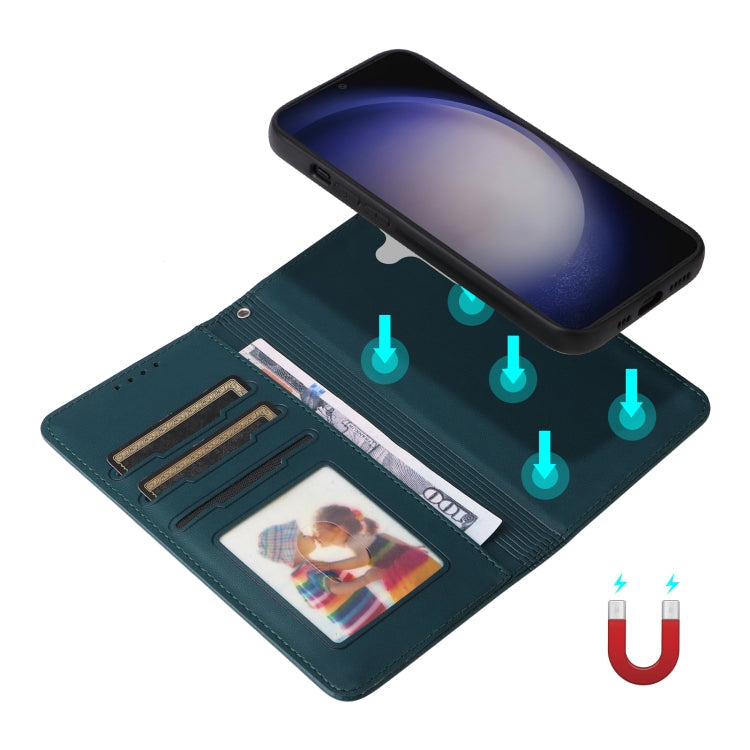 Pour Samsung Galaxy S24 5G BETOPNICE BN-005 Étui de téléphone 2 en 1 détachable en similicuir véritable (Bleu)