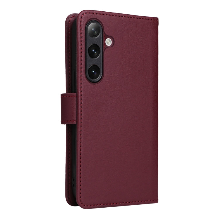 For Samsung Galaxy S24 5G BETOPNICE BN-005 2 in 1 Detachable Imitate Genuine Leather Phone Case(Wine Red)