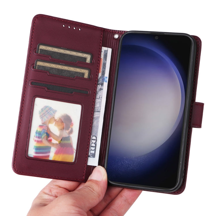 For Samsung Galaxy S24 5G BETOPNICE BN-005 2 in 1 Detachable Imitate Genuine Leather Phone Case(Wine Red)