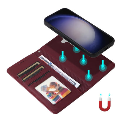 For Samsung Galaxy S24 5G BETOPNICE BN-005 2 in 1 Detachable Imitate Genuine Leather Phone Case(Wine Red)