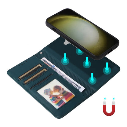 Pour Samsung Galaxy S24+ 5G BETOPNICE BN-005 Étui de téléphone détachable 2 en 1 en similicuir véritable (Bleu)