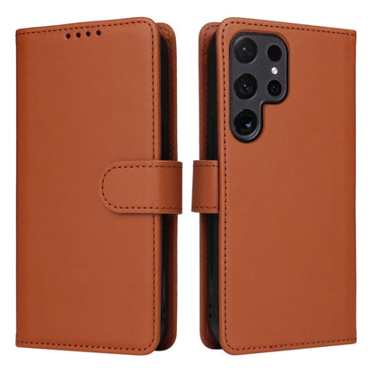 Pour Samsung Galaxy S24 Ultra 5G Étui de téléphone détachable en similicuir véritable 2 en 1 BETOPNICE BN-005 (Marron)