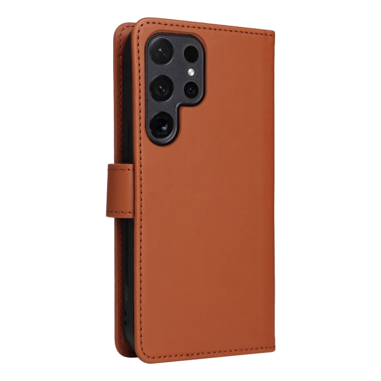 Pour Samsung Galaxy S24 Ultra 5G Étui de téléphone détachable en similicuir véritable 2 en 1 BETOPNICE BN-005 (Marron)