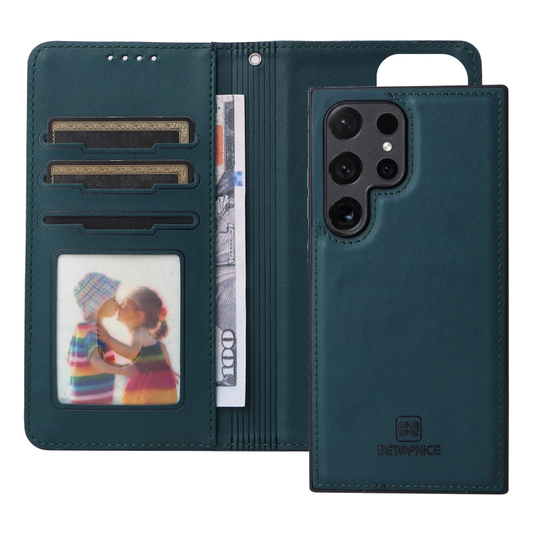 Pour Samsung Galaxy S24 Ultra 5G BETOPNICE BN-005 Étui de téléphone détachable 2 en 1 en similicuir véritable (bleu)