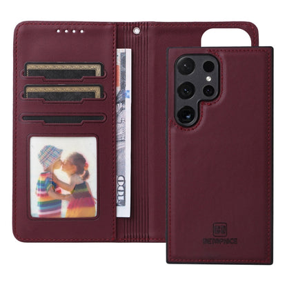 For Samsung Galaxy S24 Ultra 5G BETOPNICE BN-005 2 in 1 Detachable Imitate Genuine Leather Phone Case(Wine Red)