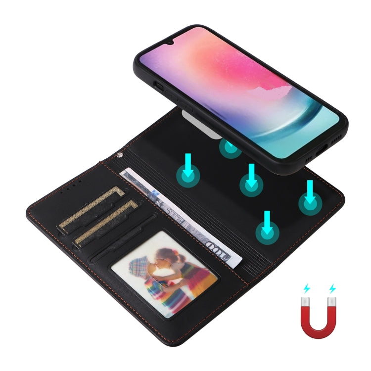 For Samsung Galaxy A24 4G BETOPNICE BN-005 2 in 1 Detachable Imitate Genuine Leather Phone Case(Black)