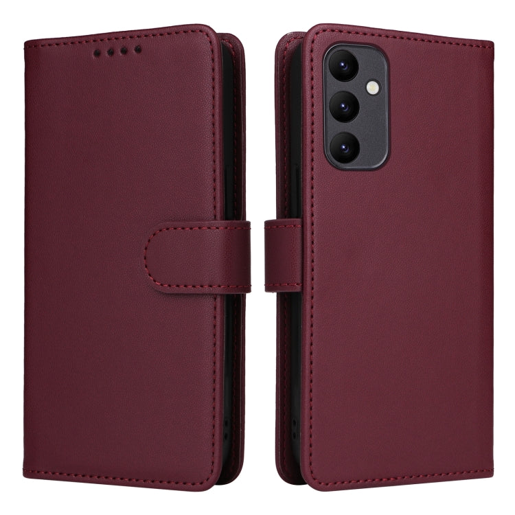 For Samsung Galaxy A24 4G BETOPNICE BN-005 2 in 1 Detachable Imitate Genuine Leather Phone Case(Wine Red)