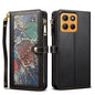 For Motorola Moto G15 ESEBLE Star Series Lanyard Zipper Wallet RFID Leather Case(Black)