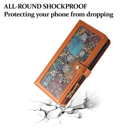 For Motorola Moto G86 Power ESEBLE Star Series Lanyard Zipper Wallet RFID Leather Case(Brown)