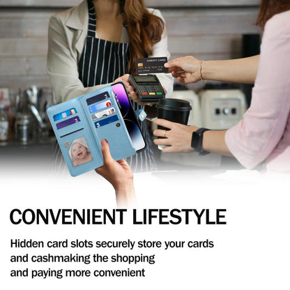 For Motorola Moto G56 5G ESEBLE Star Series Lanyard Zipper Wallet RFID Leather Case(Blue)