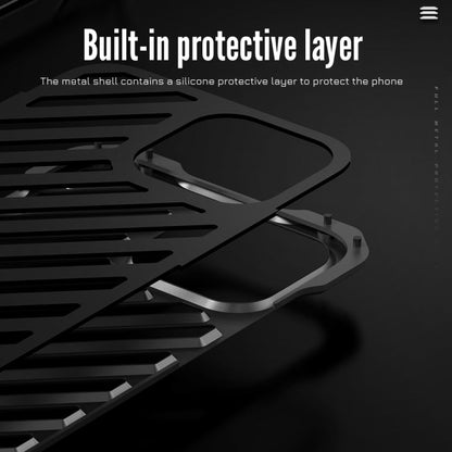 For iPhone 16 Plus R-JUST RJ-50 Hollow Breathable Armor Metal Phone Case(Space Grey)