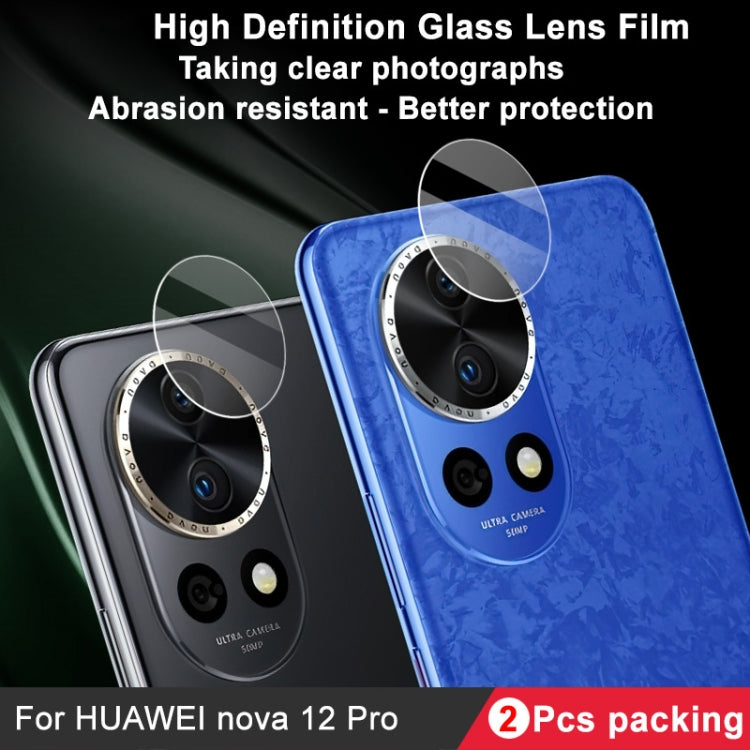 For Huawei nova 12 Pro/nova 12 Ultra 2 PCS/Set IMAK HD Glass Rear Camera Lens Film