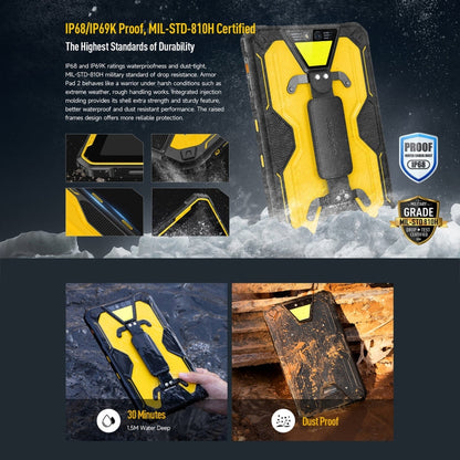 [HK Warehouse] Ulefone Armor Pad 2 Rugged Tablet PC, 16GB+256GB 11 inch Android 13 MediaTek Helio G99 Octa Core 4G Network EU Plug(Black)