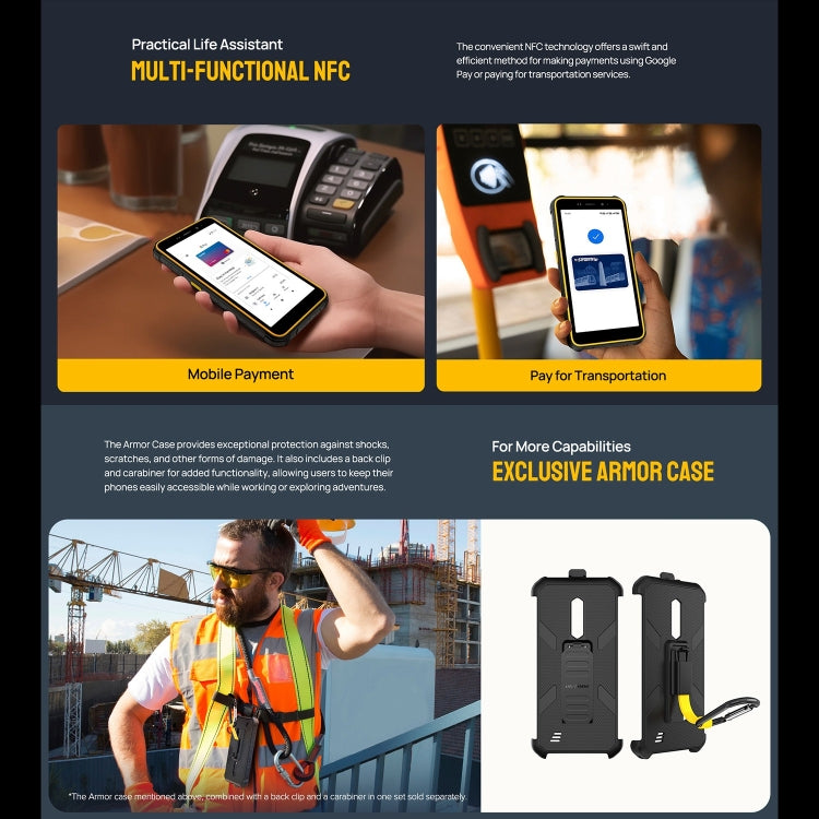 [HK Warehouse] Ulefone Armor X12, 3 Go+32 Go, Téléphone Robuste, Déverrouillage Facial, 5.45 pouces Android 13 Go MediaTek Helio A22 Quad Core, Réseau : 4G, NFC (Tout Noir)