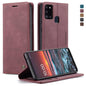 For Samsung Galaxy A21S CaseMe-013 Multifunctional Retro Frosted Horizontal Flip Leather Case with Card Slot & Holder & Wallet(Wine Red)