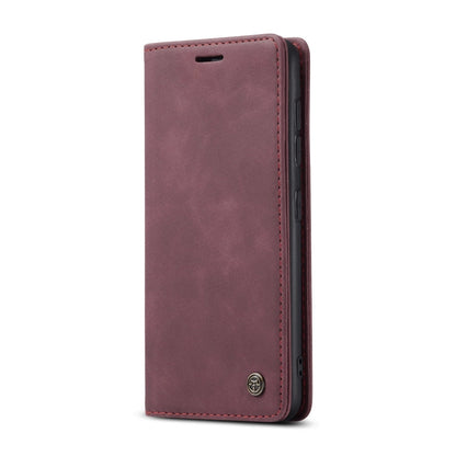 For Samsung Galaxy A41 CaseMe-013 Multifunctional Retro Frosted Horizontal Flip Leather Case with Card Slot & Holder & Wallet(Wine Red)
