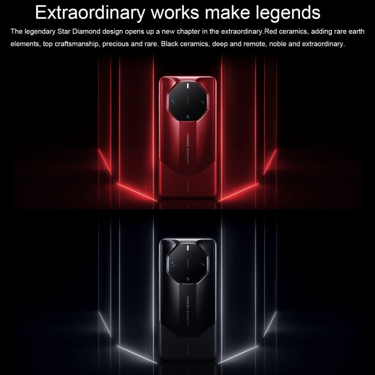 HUAWEI Mate 60 RS ULTIMATE DESIGN, 16 Go+1 To, Identification par empreinte digitale sous l'écran, 6,82 pouces HarmonyOS 4.0 Kirin 9000S Octa Core jusqu'à 2,62 GHz, NFC, OTG, Ne prend pas en charge Google Play (noir)