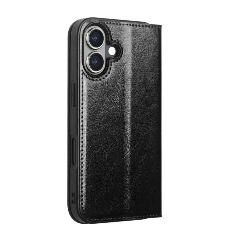 For iPhone 16 Plus QIALINO Classic Genuine Leather Phone Case(Black)