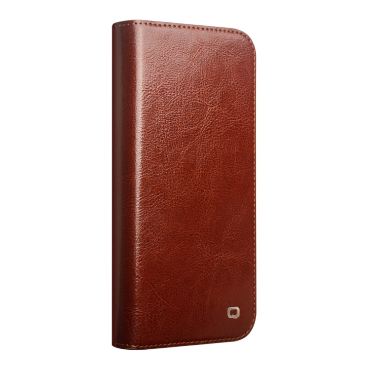 For iPhone 16 QIALINO Classic Genuine Leather Phone Case(Brown)
