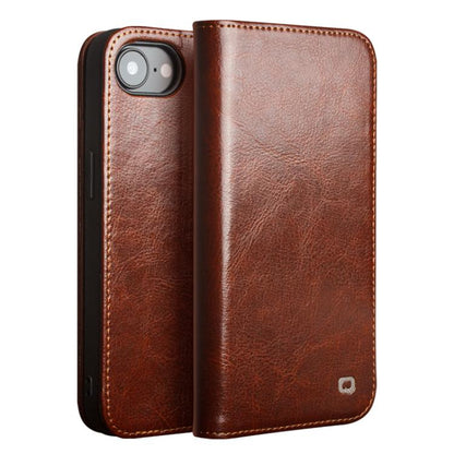Pour iPhone 16e / 17e Coque de Téléphone QIALINO Classic en Cuir Véritable (Marron)