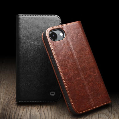 Pour iPhone 16e / 17e Coque de Téléphone QIALINO Classic en Cuir Véritable (Marron)