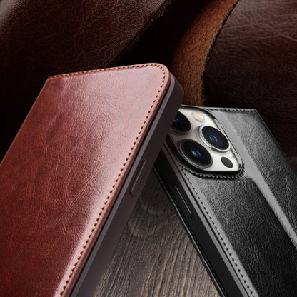 For iPhone 16 QIALINO Classic Genuine Leather Phone Case(Brown)