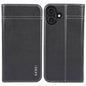 For iPhone 16 Plus GEBEI Top-grain Horizontal Flip Leather Phone Case(Black)