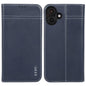 Pour iPhone 16 Plus Étui de téléphone en cuir à rabat horizontal GEBEI (bleu)