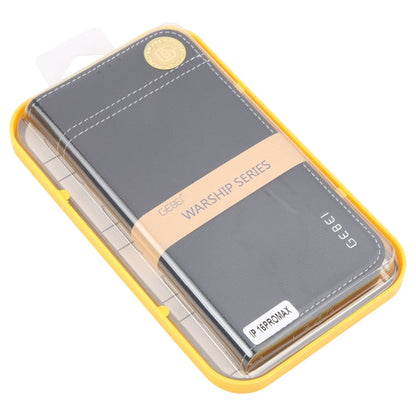 For iPhone 16 Pro Max GEBEI Top-grain Horizontal Flip Leather Phone Case(Black)