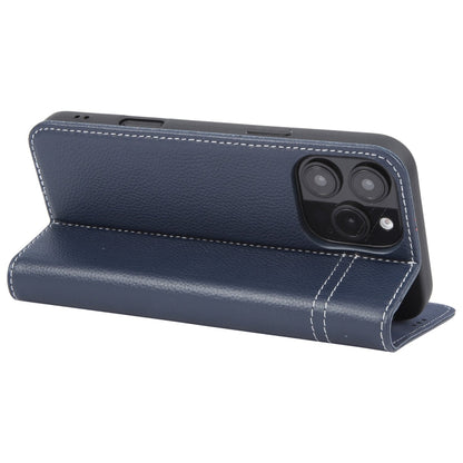 Pour iPhone 16 Pro Max GEBEI Étui à rabat horizontal en cuir pleine fleur (Bleu)