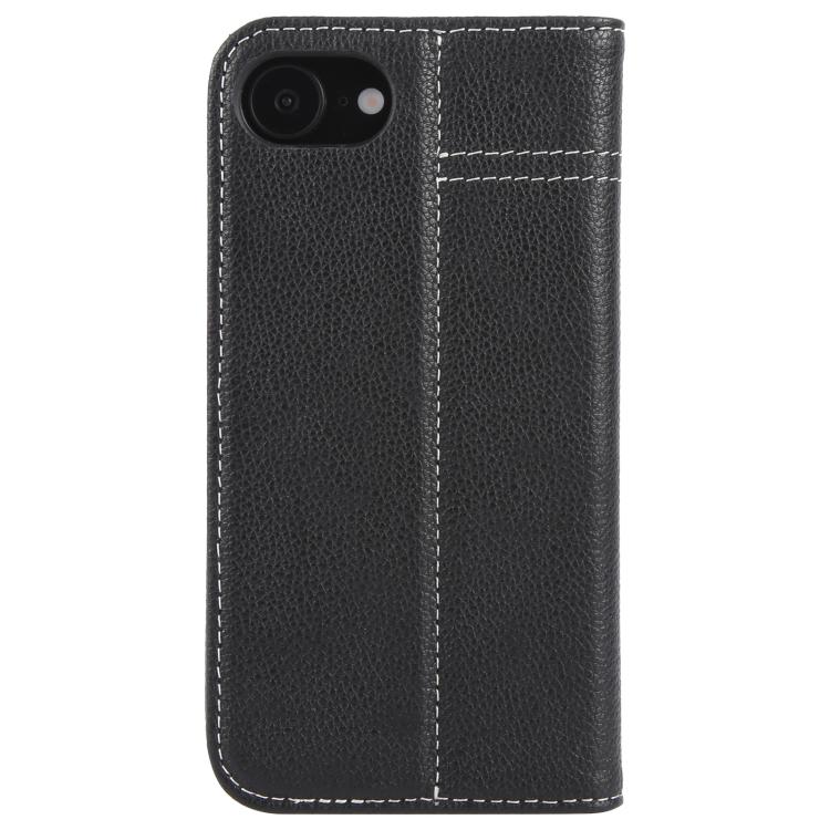 For iPhone 17e / 16e GEBEI Top-grain Horizontal Flip Leather Phone Case(Black)