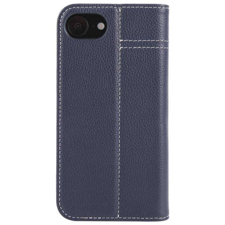 For iPhone 17e / 16e GEBEI Top-grain Horizontal Flip Leather Phone Case(Blue)